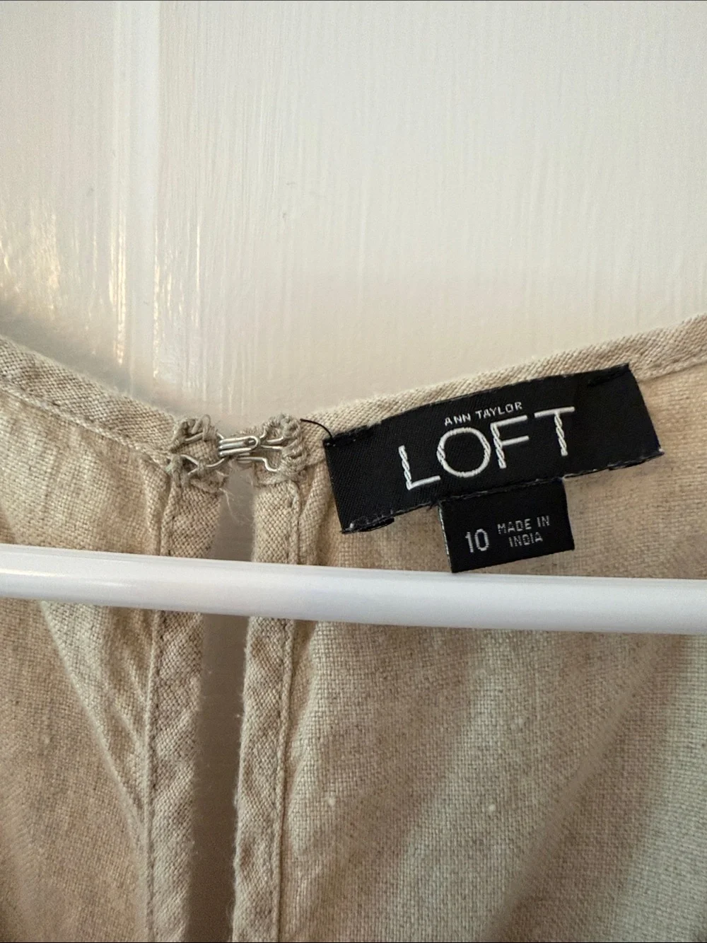 LOFT Beige Romper with Black Embroidery - Picture 3 of 6